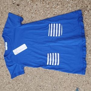 Sunshine Swing Blue T-Shirt Dress Front Pockets Girls Size 6